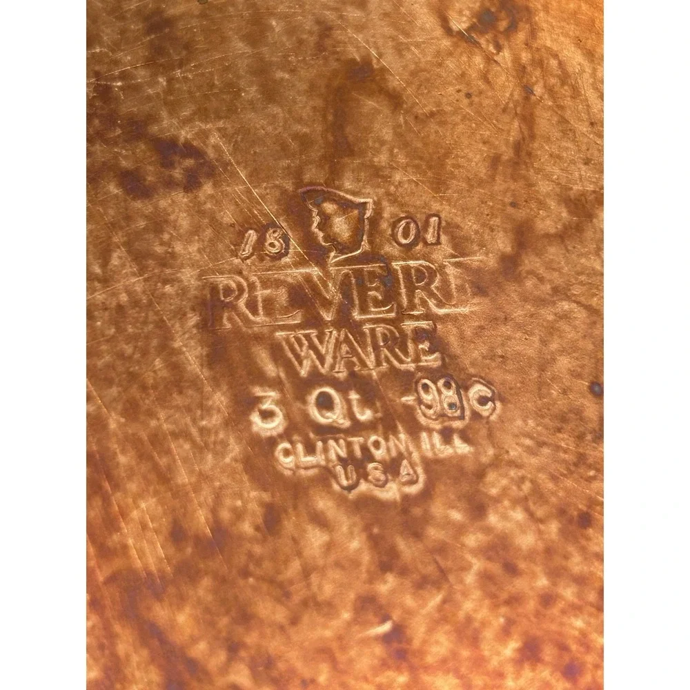 Revere Ware 1801 3 Qt Sauce Pan Copper Clad Bottom  Clinton, Il No Lid